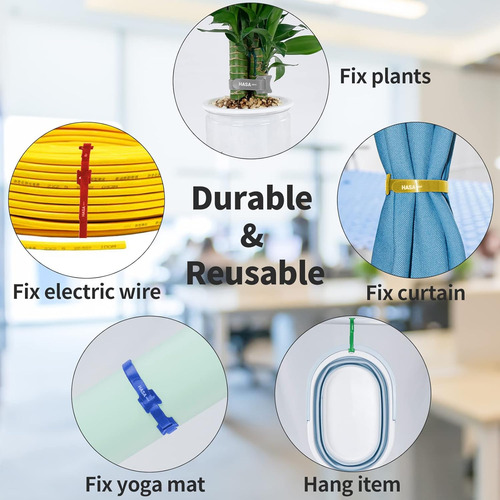100 Piezas 6 Pulgadas Sujetacables Reutilizables 5 Colo...