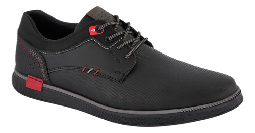 Tenis Clase Ve88105x Suave Piel Sintetica Brillantes Negro