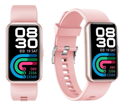 Reloj Inteligente Smartwatch Rosa Para Dama Pantalla Táctil 