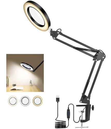 Lampara Led Con Brazo Tipo Lupa Mt-332 De Escritorio