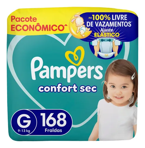 Fralda Pampers Confort Sec Tamanho G 168 Unidades