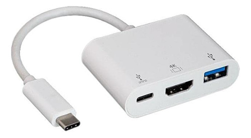 Labs Usb Tipo Hdmi Hub Soporta Adaptador Carga Blanco