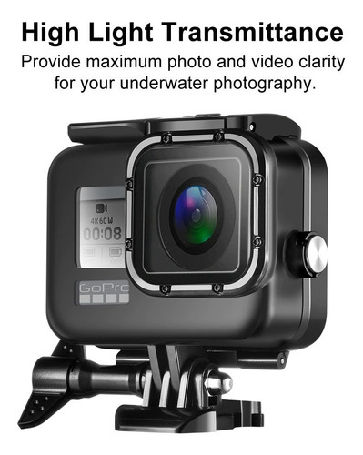 Imagen 6 de 9 de Case Contra Golpe Acuatico 45 Metros Sumergible Gopro Hero 8