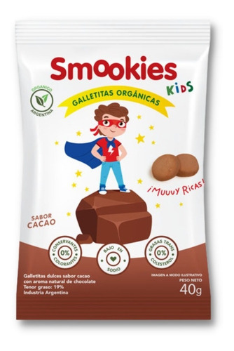 Imagen 4 de 8 de Smookies Kids Orgánicas 20 Unidades 40gr Mix. Sabores