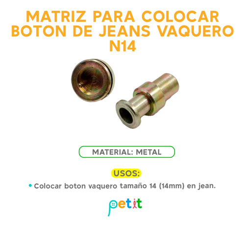 Matriz Para Colocar Boton De Jeans Vaquero N14 X1