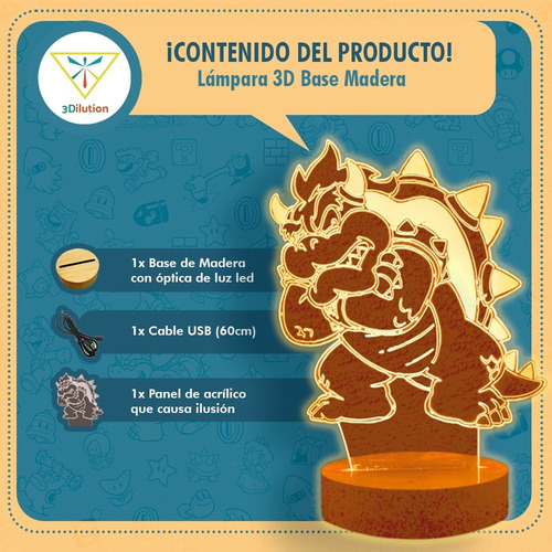 Lámpara 3d Samus Aran Metroid Base Madera