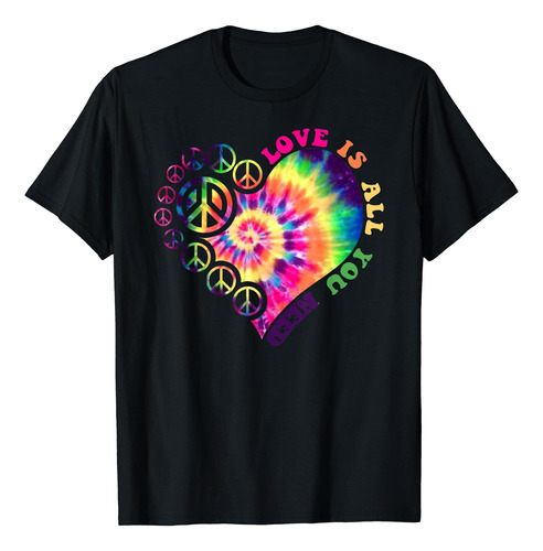 Peace Sign Love 60s 70s Tie Dye Hippie Disfraz De Halloween 