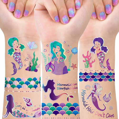 Tmcce Mermaid Party Supplies Mermaid Tattoos-mermaid Birthda