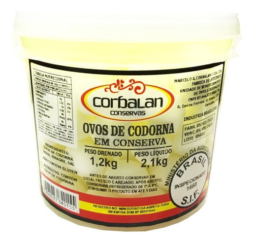 Ovo De Codorna Em Conserva 1,2kg - Pronto Para Consumo