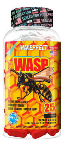 Termogênico - Wasp 25 60 Caps - Mp Pharma - Maxeffect Sabor Sem Sabor