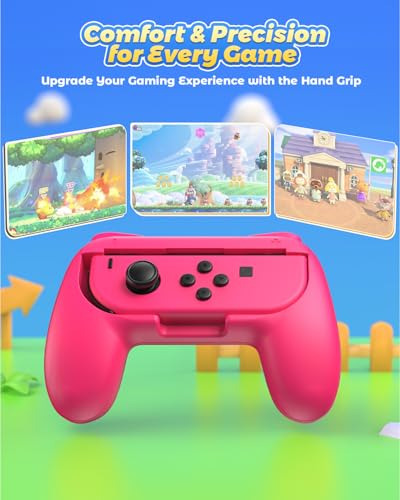 Fyoung Hand Grips Para Switch Joy-con - Pack De 2 Verde/rosa
