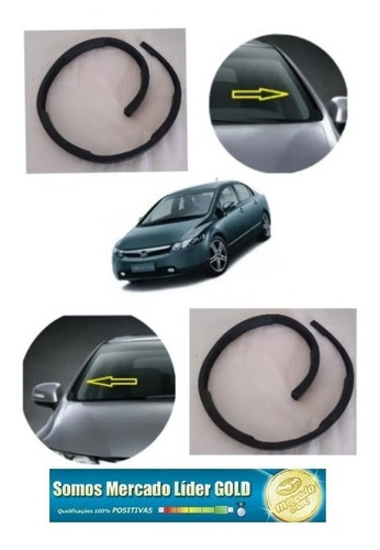 Imagem 1 de 2 de Par De Moldura Borracha Ja Moldado P/brisa New Civic