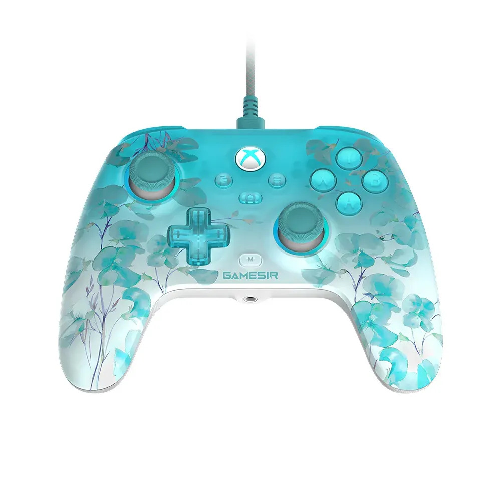 Controle GameSir T7 Pro Floral Wired para Xbox e PC com Joysticks Hall Effect e Gatilhos de 2 Estágios