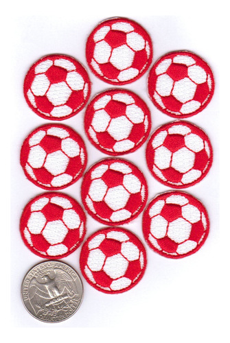 20 Parches De Balón De Fútbol (2 X 10-packs) Rojo Y B...