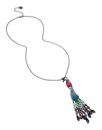 Betsey Johnson (gbg) Collar Largo Pendiente Del Pavo Real De