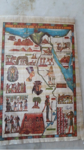 Papiro Egipcio C/mapa De Egipto Y Certificado De Garantia