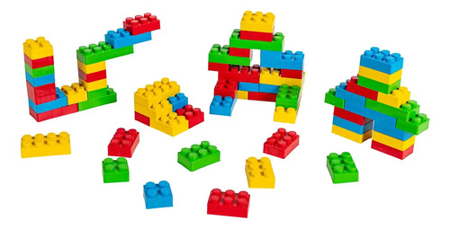 Bloco Montar Poly Didático Encaixe 30 Peças Plaspolo 007