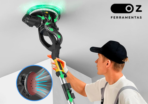 Lixadeira Parede Teto 750w C/led Com Lixas