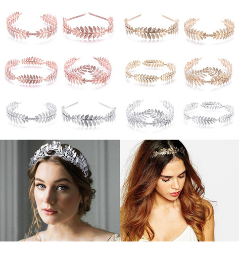 Diademas Con Forma De Corona De Pelo Para Novia, Hojas, Pein
