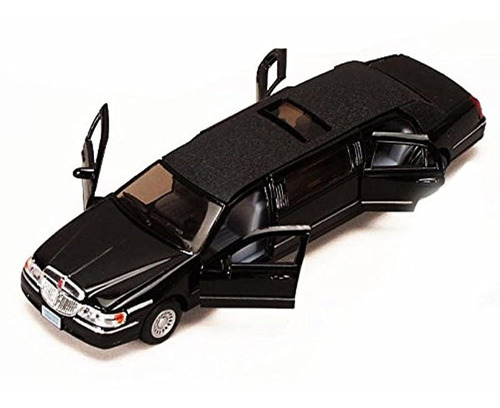 Escala Diecast 1999 Lincoln Town Car Stretch Sedán  Negro