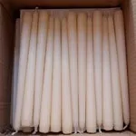 Caja Con 10 Velas  Para Candelabro 35cm Color Blanco Hueso