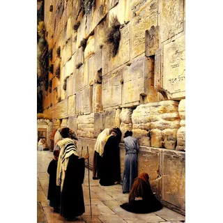 Muro Das Lamentações Jerusalém Quadro De  Bauernfeind Tela