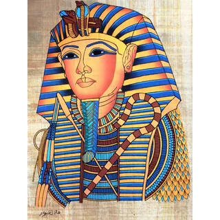 Pintura Egipcia Óleo S/papiro Máscara Mortuária Frete Grátis
