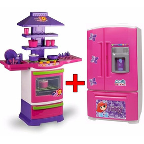 Cozinha Infantil Fogaozinho Master + Geladeira Mágica Invers