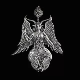 Baphomet Plata Dije De Protección Astral Y Fuerza Y Deseos