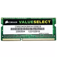 Memoria Ram Value Select Color Negro  4gb 1 Corsair Cmso4gx3m1a1333c9