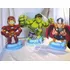 Centro De Mesa Avengers Hulk Ironman Tort Capitan De30 Cms