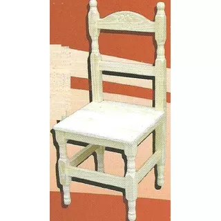 Silla En Pino Modelo Trebol Torneada