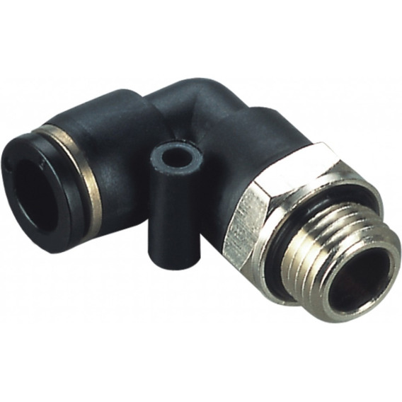 Conector Neumático Codo Giratorio P/tubo 10mm, Rosca 1/2bsp