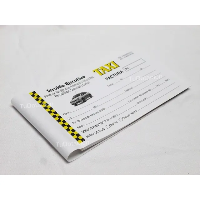 Talonario Servicio Taxi / Transporte Ejecutivo Aeropuerto