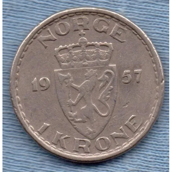 Noruega 1 Krone 1957 * Haakon Vii *