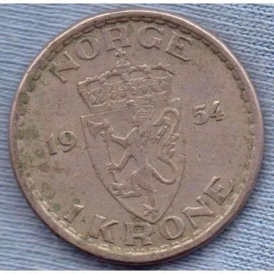 Noruega 1 Krone 1954 * Haakon Vii *