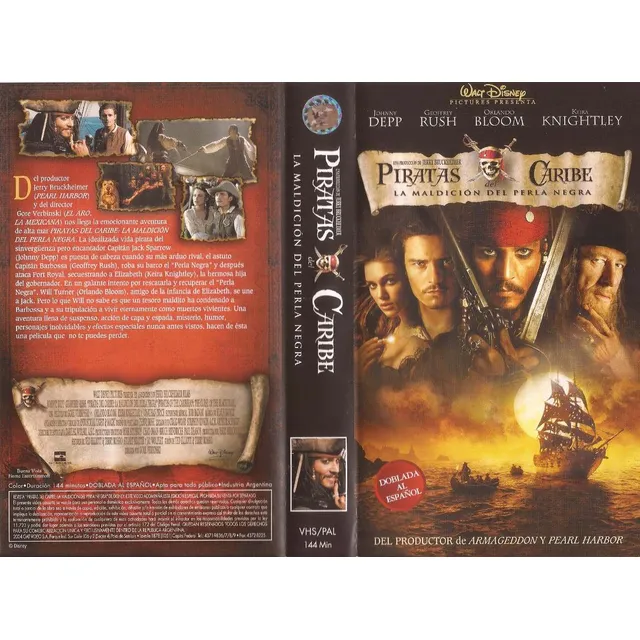 Piratas Del Caribe La Maldicion Del Perla Negra Vhs J. Deep