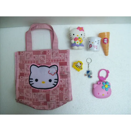 Brinquedo Antigo Hello Kitty  Lote C/ 07 Pçs Diversas Bolsa