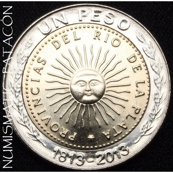 Moneda Argentina De 1 Peso 1813 - 2013  Sin Circular