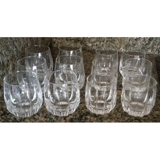 Juego Vasos De Cristal De Bohemia 12 Tallados A Mano