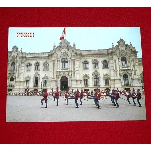 Postal Palacio De Gobierno Husares De Junín Lima Perú Photur