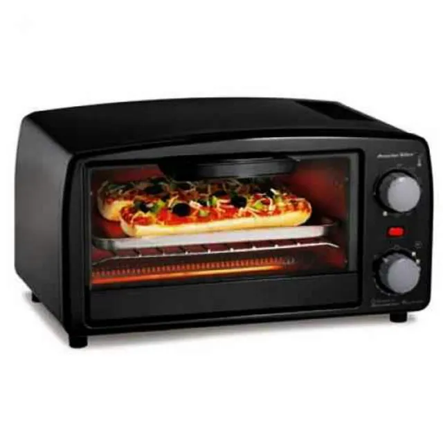 Horno Eléctrico  Pequeño  Negro Para 4 Panes 
