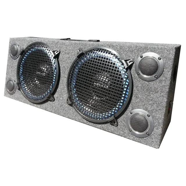 2 Woofer Doble X 12   + Tweeter + Cajon Con Bornera