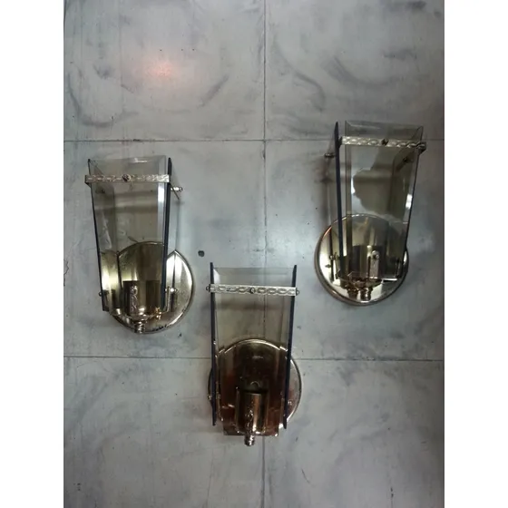 Lampara Aplique Deco Años 50 Bronce Vidrio Precio X Cada Uno