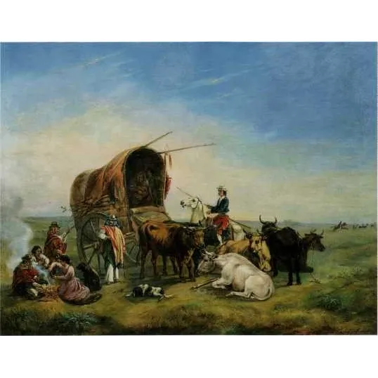 Parada En El Campo - Otto Grashof - Gauchos - Lámina 45x30cm