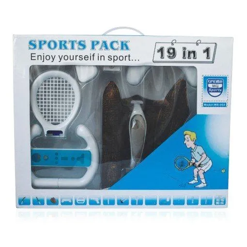 Combo 19 En 1 Para Wii De Esgrima Volante Raqueta Golf Bate