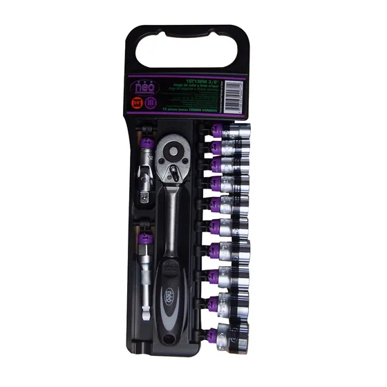 Juego De Tubos Dados Y Llave Crique 13pz 3/8 Neo 10t13pm3/8