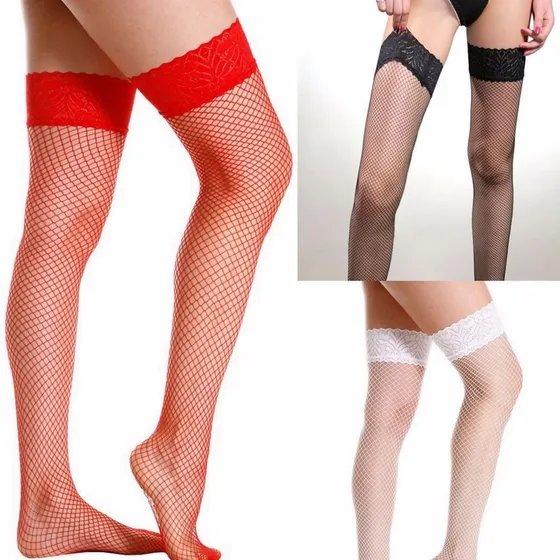 Medias De Red Clásicas - Puntilla Suave Y Más Elastizada.