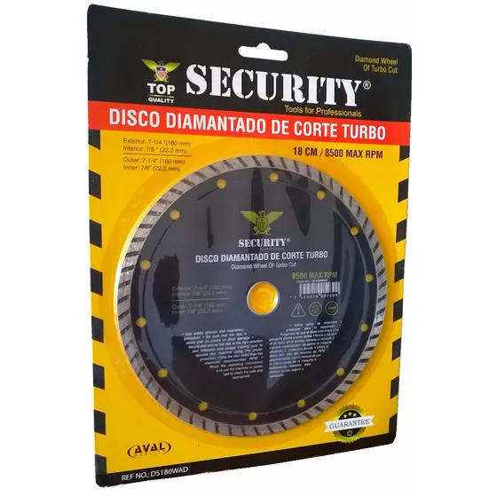 Disco Diamantado De Corte Turbo 18cm Max 8500rpm Ds180wad