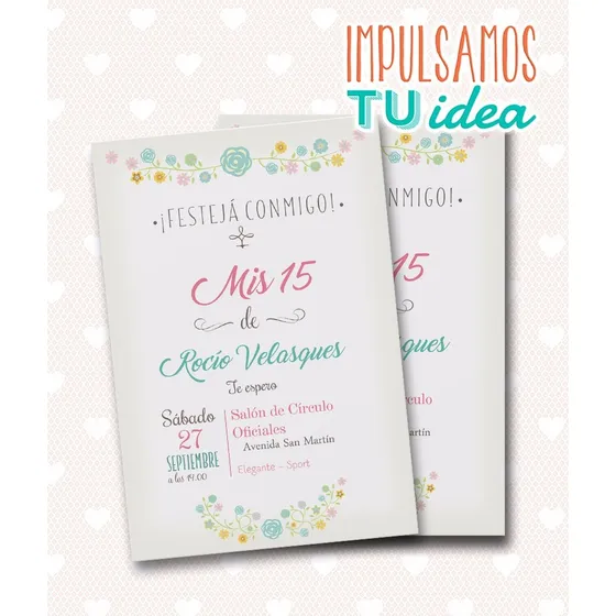 Invitación De Quince - Tarjeta De 15 Para Imprimir Flores